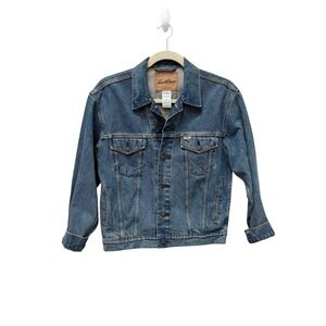 Levi Strauss‎ Signature Denim Jean Jacket Men's Medium Trucker Blue Vintage